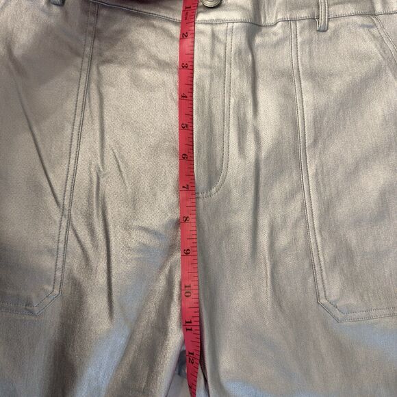 Edit By Nine Shining Star Women’s High Waist Silver Metallic Pants Size Large - Picture 15 of 16